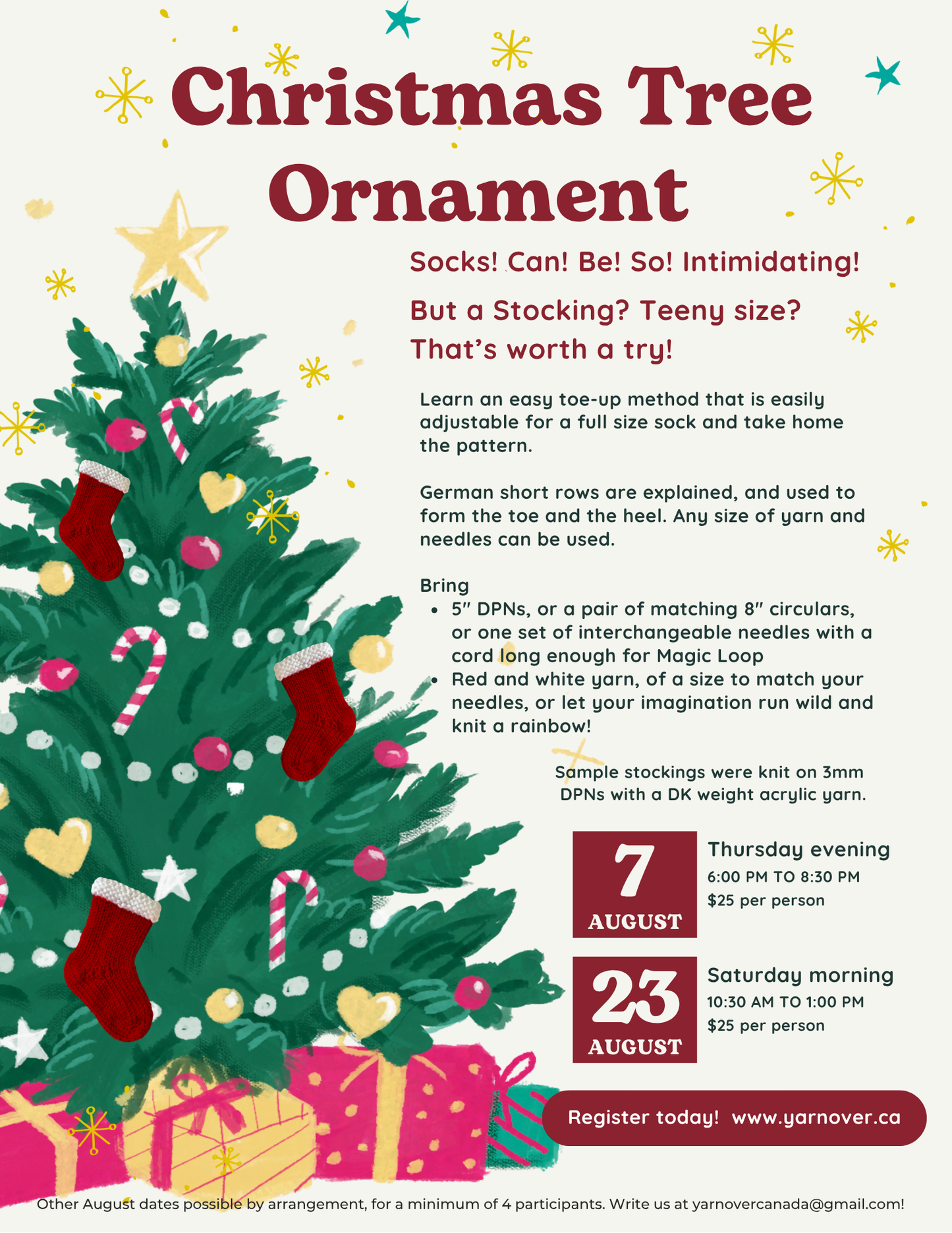 Knit Stocking Ornament Class