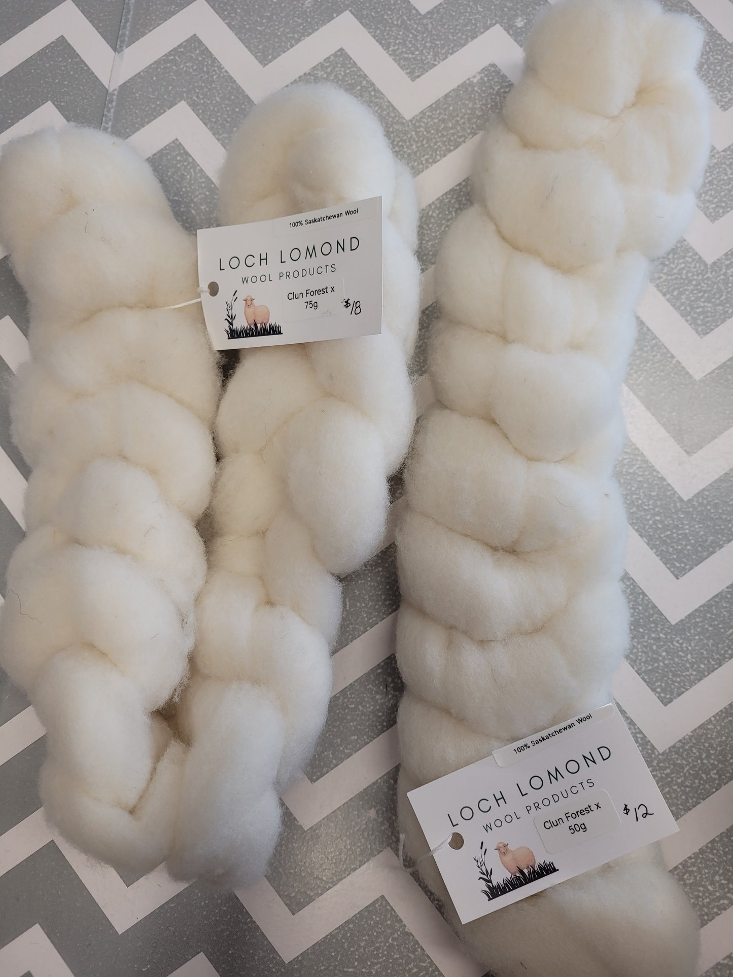 Clun Forest X White Roving
