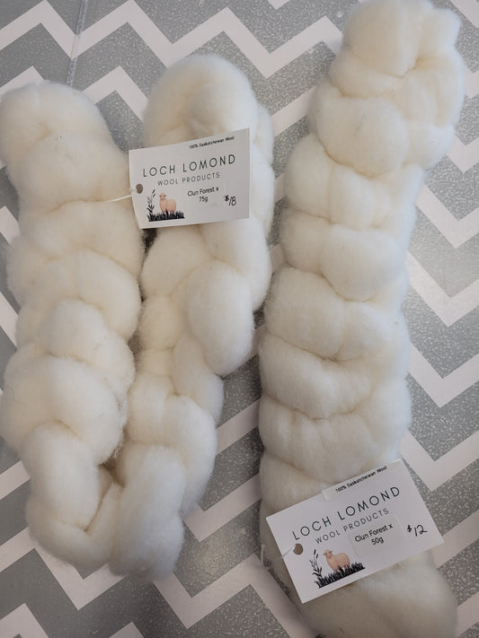 Clun Forest X White Roving
