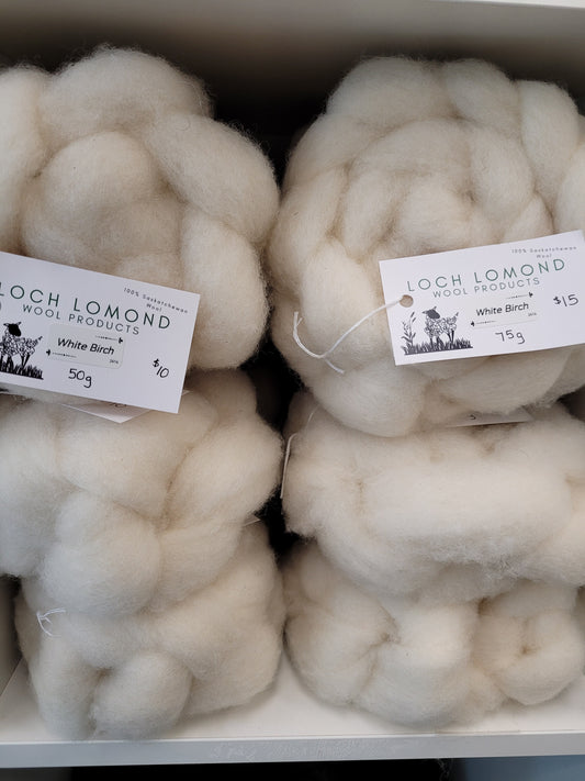 Cross Bred Roving - White Birch