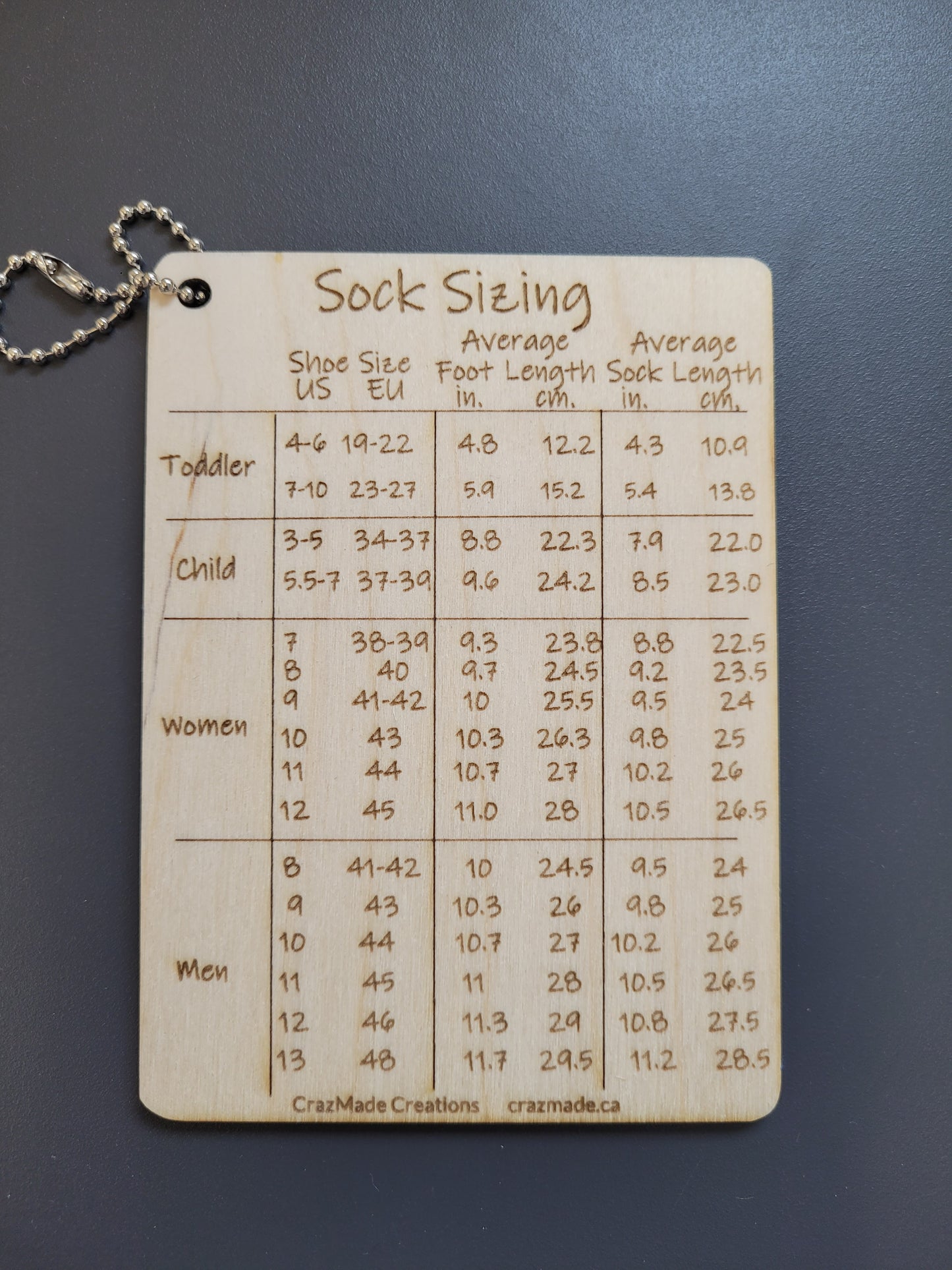 Sock Sizing Tool