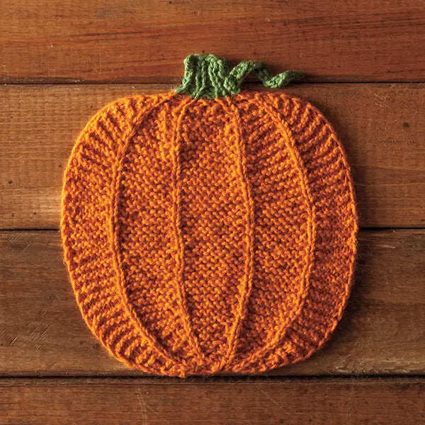 Knit Pumpkin Dish Cloth