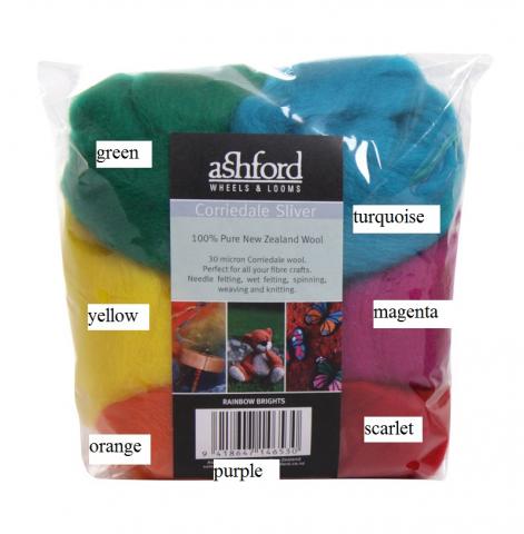 Corriedale 7 Color Wool Packs - 100 gr