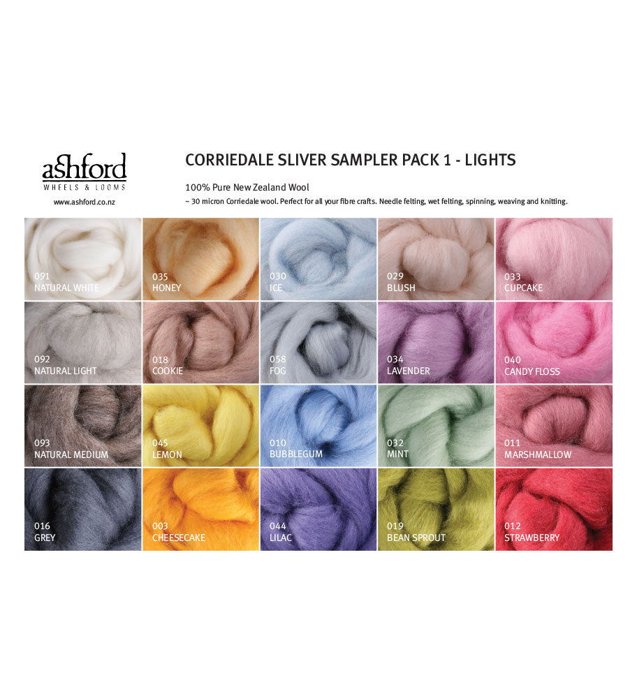 Ashford Corriedale Fiber Sampler