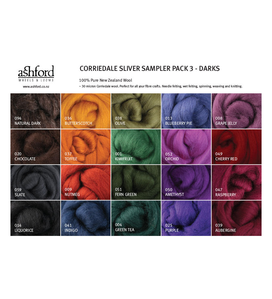Ashford Corriedale Fiber Sampler