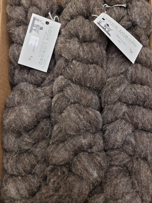 Dark Grey Crossbred Roving - Wild Licorice