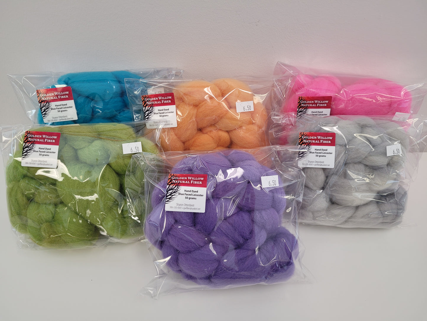 Hand Dyed BFL Roving - 50 grams