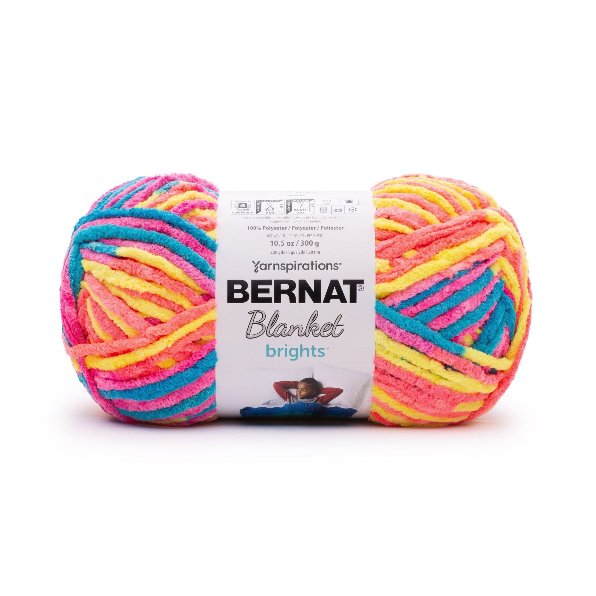 Lot of 4 - Yarnspirations Bernat Blanket Brights Yarn, 10.5oz 220yds -  Dutch Goat